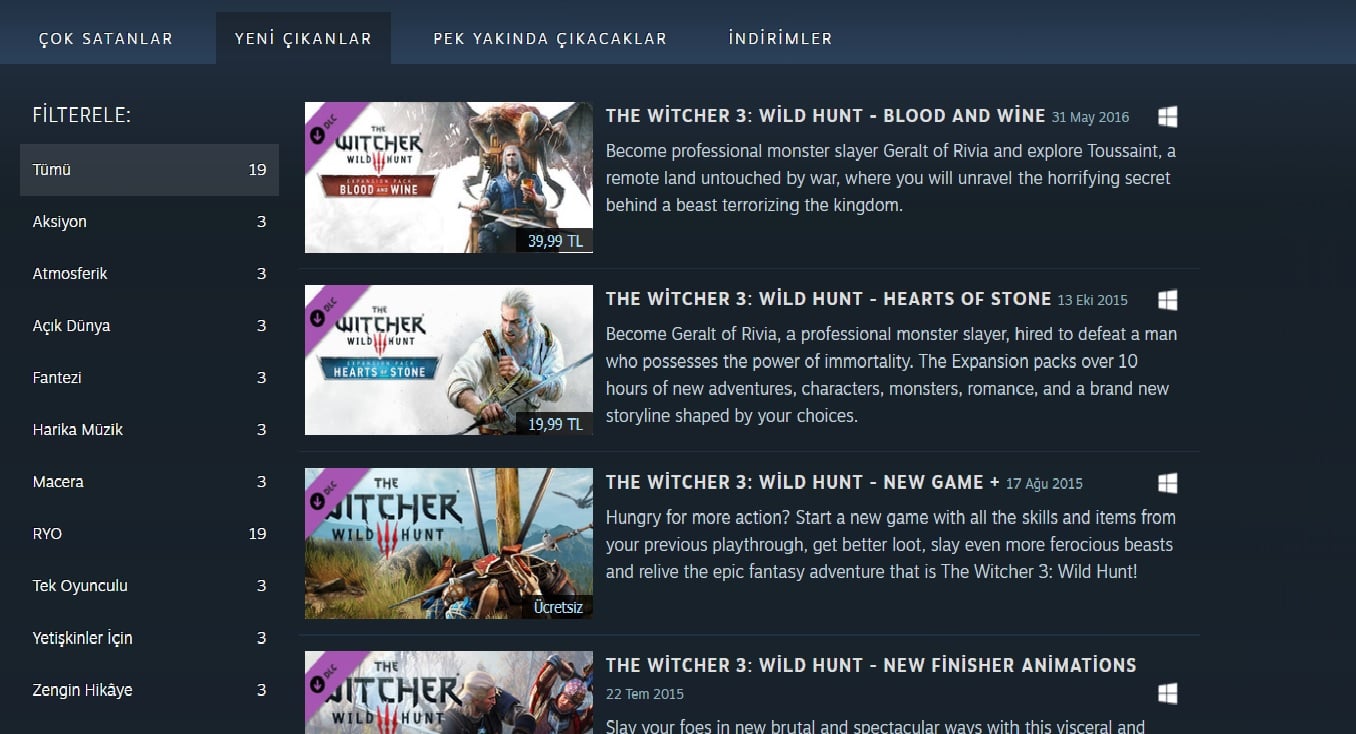 Steam platformundaki ek paket keşfetme sayfası yenilendi
