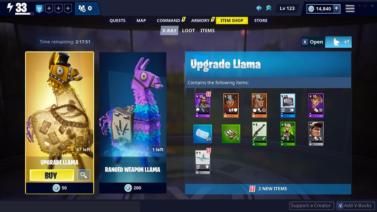 Fortnite oyunundaki ganimet kutuları şeffaflaştı
