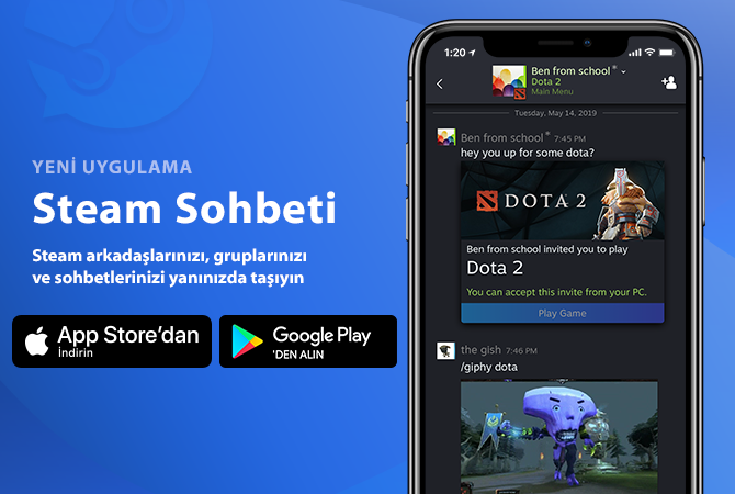Steam için Steam Sohbeti isimli yeni bir mobil uygulama çıktı